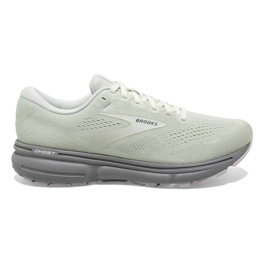 Brooks Ghost 15 Green Silence — Blue - White — Size B — Width 7 — Front View