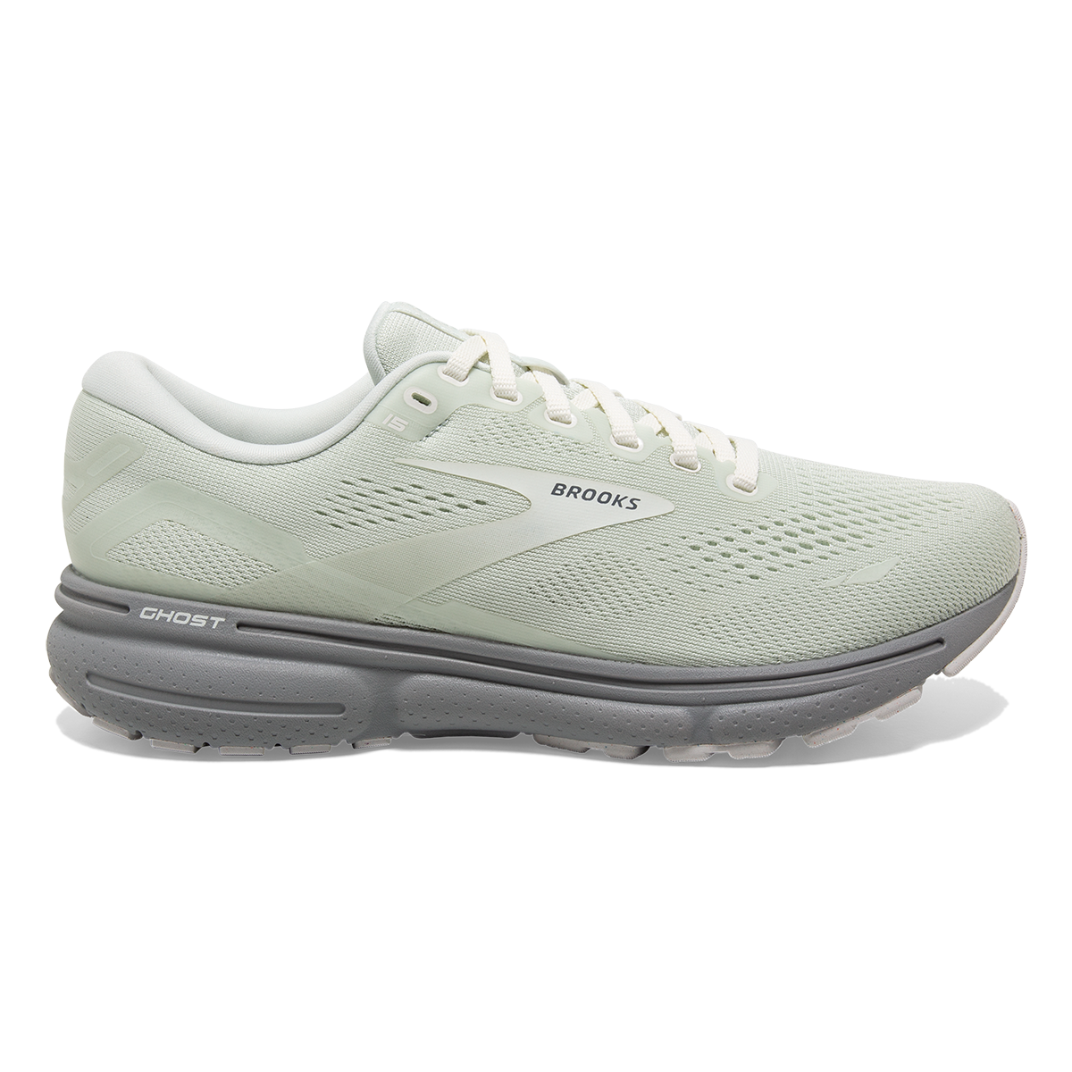 Brooks Ghost 15 Green Silence — Blue - White — Size B — Width 7 — Front View