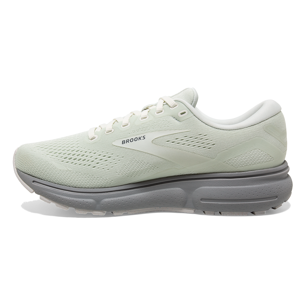 Brooks Ghost 15 Green Silence — Blue - White — Size B — Width 7 — Side View