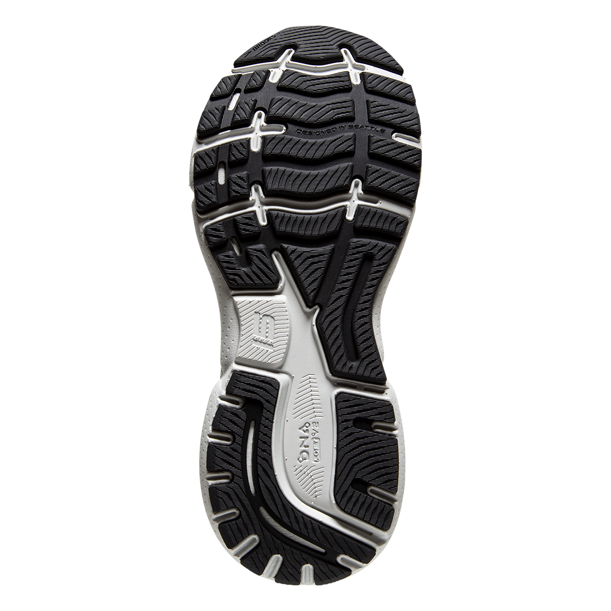 Brooks Ghost 15 Camo — Black - Ebony - Nightlife — Size B — Width 9 — Top View