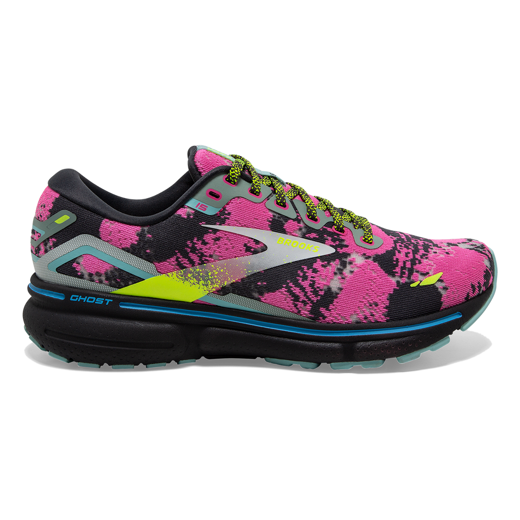 Brooks Ghost 15 Drip — Blue - Ebony - Nightlife — Size B — Width 6.5 — Front View