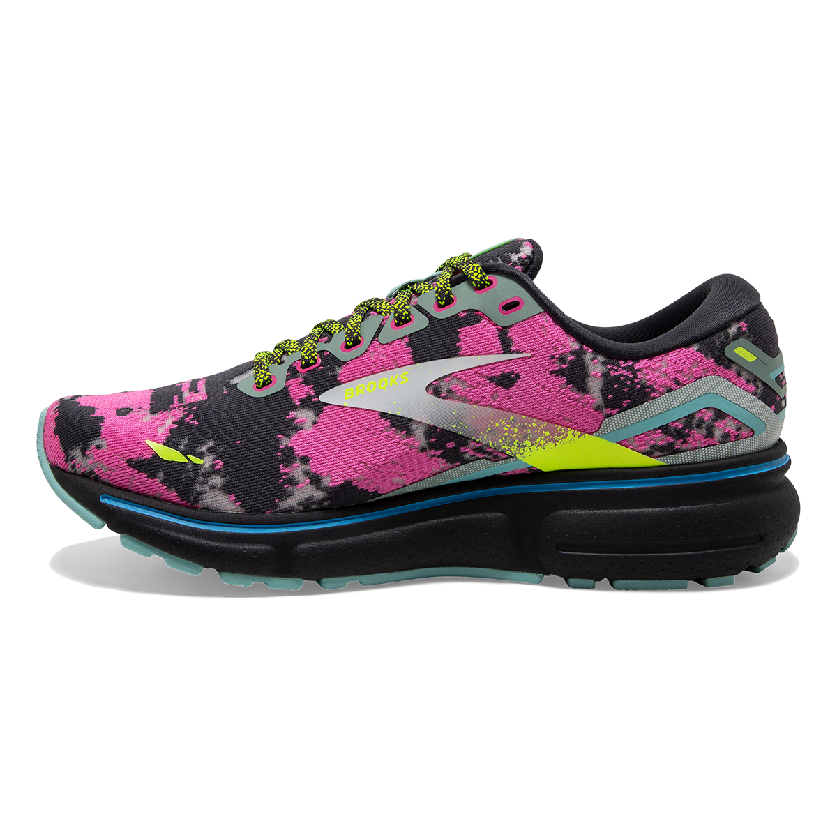 Brooks Ghost 15 Drip — Blue - Ebony - Nightlife — Size B — Width 6.5 — Side View