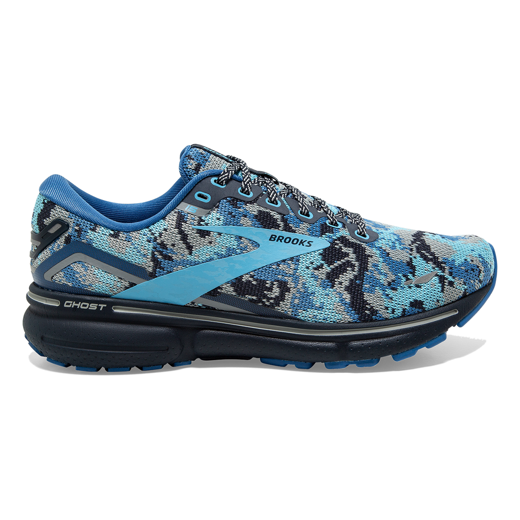 Brooks Ghost 15 Camo — Black - Ebony - Nightlife — Size B — Width 9 — Detail View