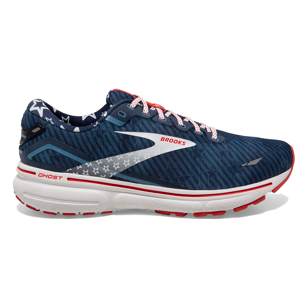 Brooks Ghost 15 Run USA — Titan - White - Peacoat — Size B — Width 5.5 — Front View