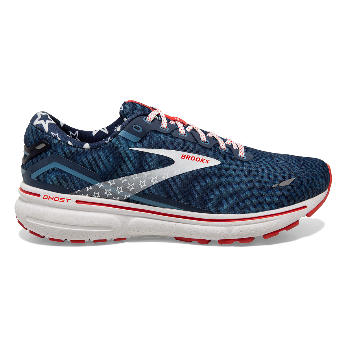 Brooks Ghost 15 Run USA — Titan - White - Peacoat — Size B — Width 5.5 — Front View