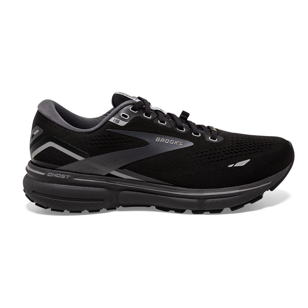 Brooks Ghost 15 GTX — Black - Blackened Pearl - Alloy — Size B — Width 6.5 — Front View