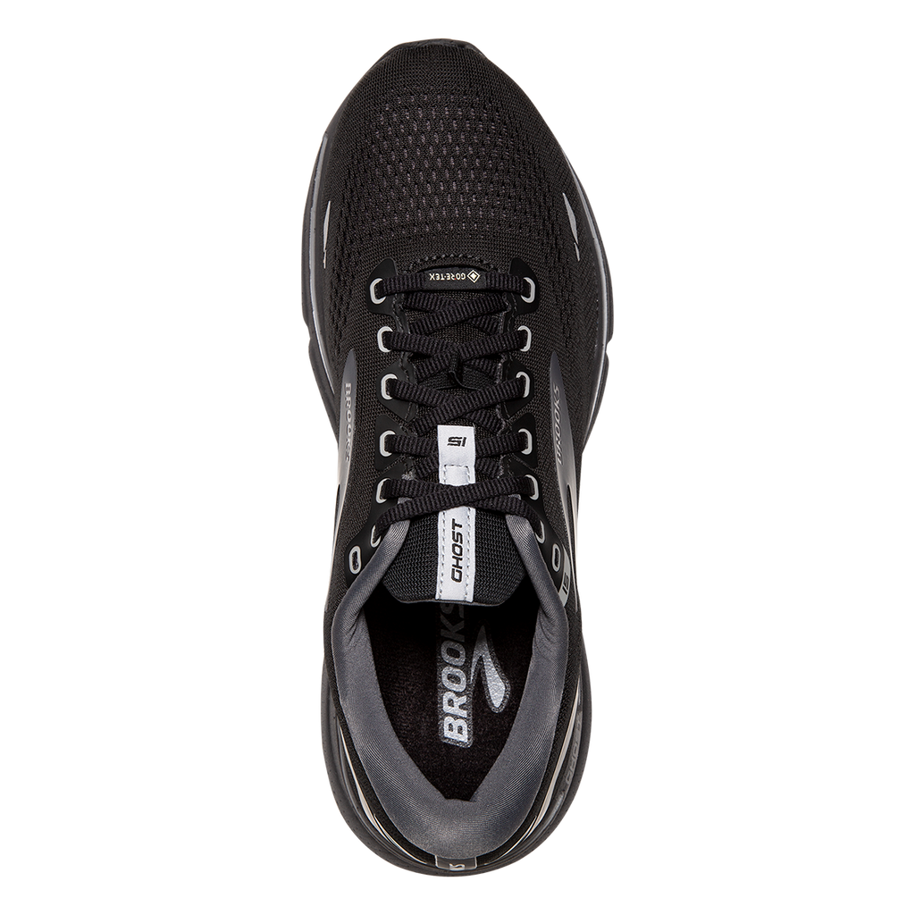 Brooks Ghost 15 GTX — Black - Blackened Pearl - Alloy — Size B — Width 6.5 — Back View