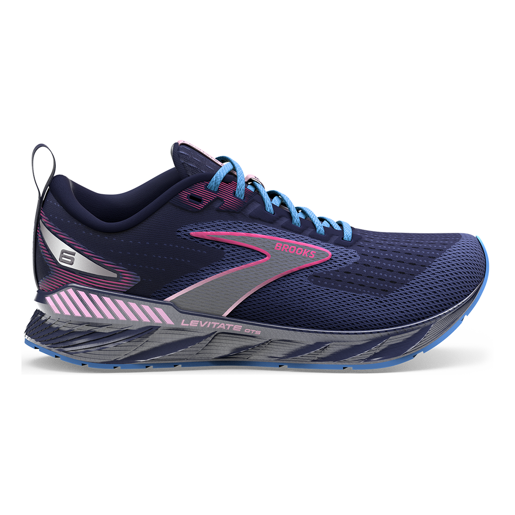Brooks Levitate GTS 6 — Black - Blackened Pearl - White — Size B — Width 7.5 — Top View