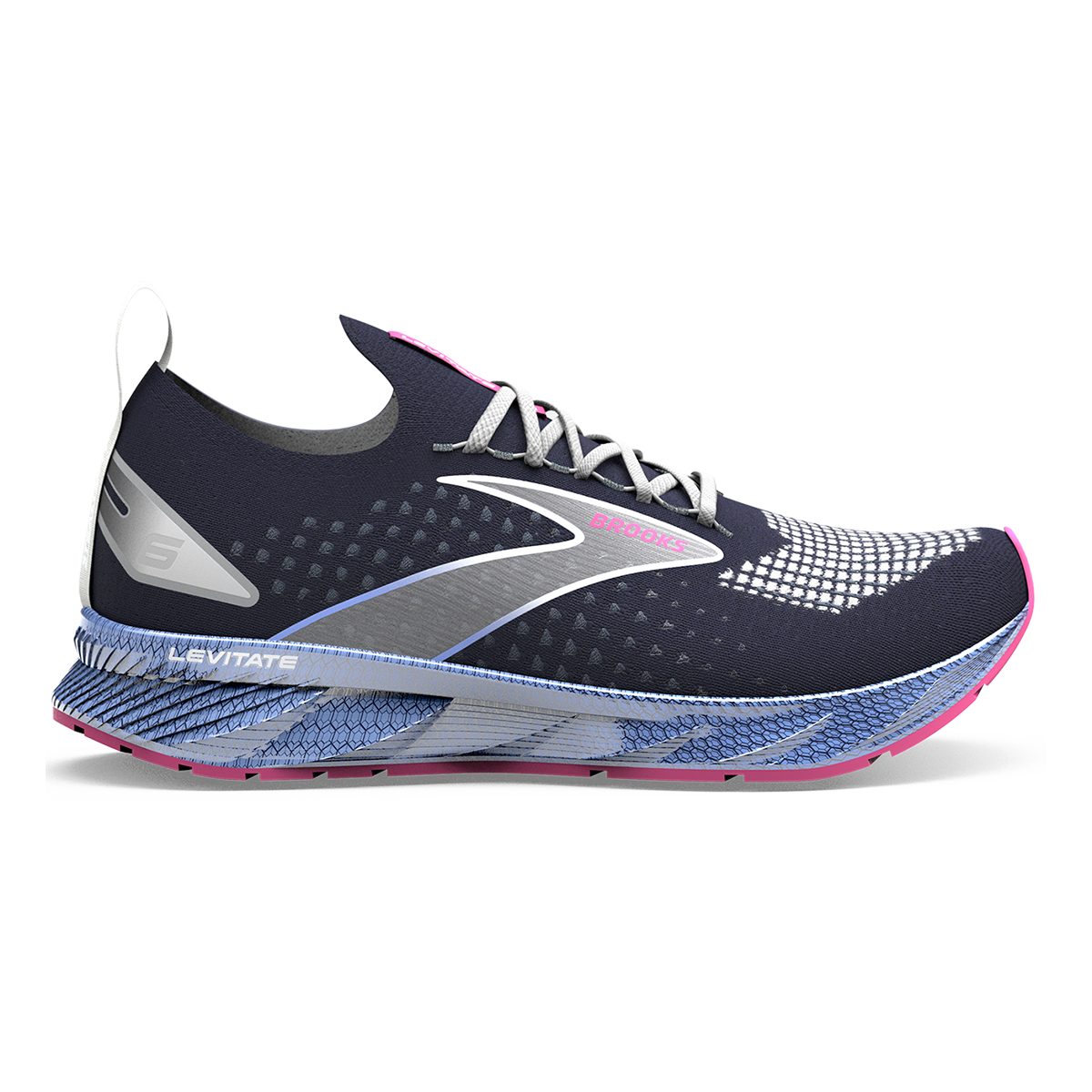 Brooks Levitate StealthFit 6 — Black - Pink — Size B — Width 7 — Alternate View 9