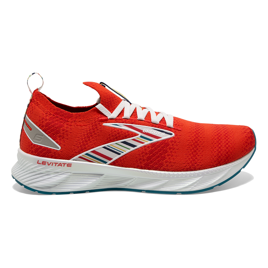 Brooks Levitate StealthFit 6 Run Summer — Red - White - Blue — Size B — Width 6.5 — Front View