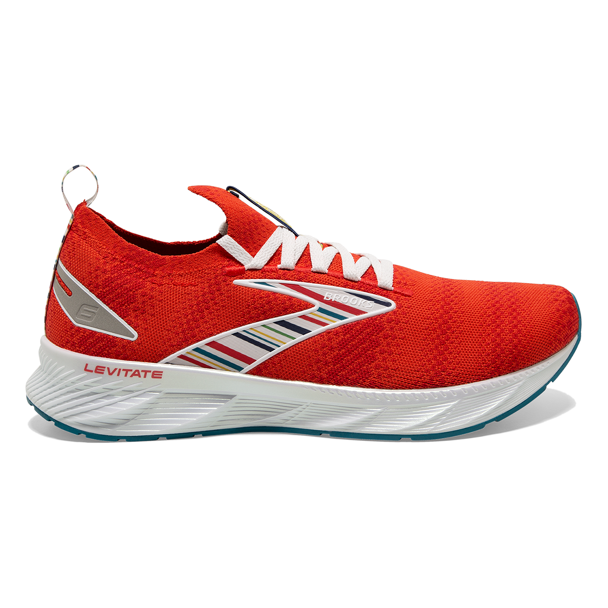 Brooks Levitate StealthFit 6 Run Summer — Red - White - Blue — Size B — Width 6.5 — Front View