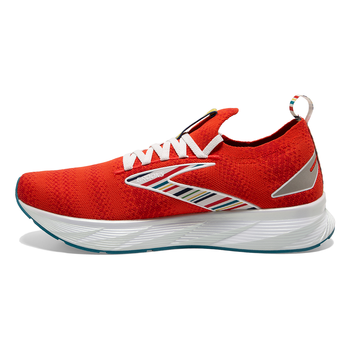 Brooks Levitate StealthFit 6 Run Summer — Red - White - Blue — Size B — Width 6.5 — Side View