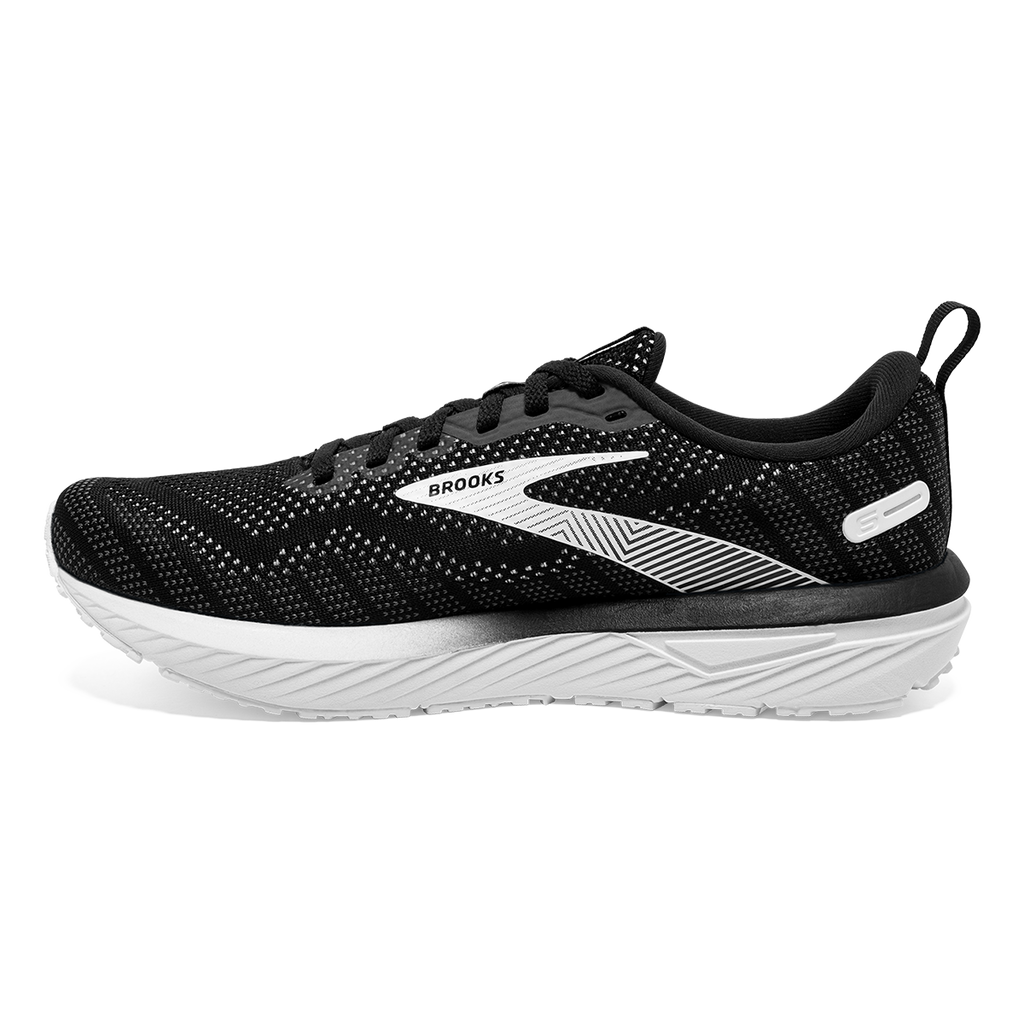 Brooks Revel 6 — Black - Blackened Pearl - White — Size B — Width 7 — Side View