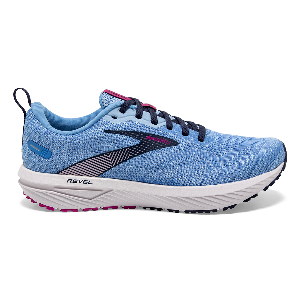 Brooks Revel 6 — Black - Blackened Pearl - White — Size B — Width 7 — Detail View