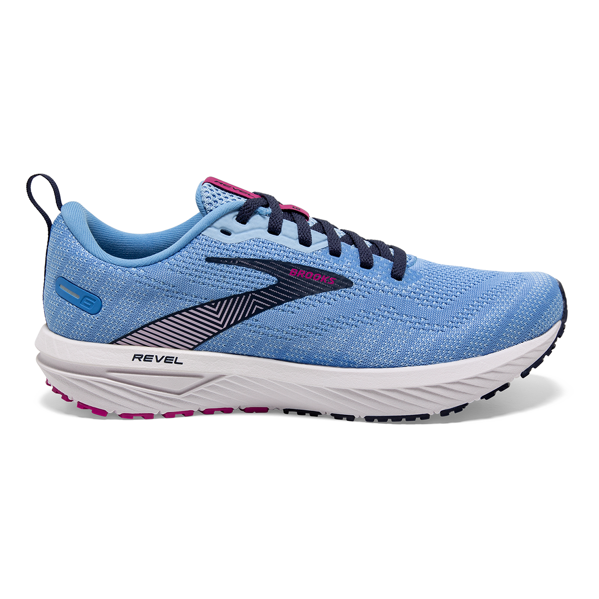 Brooks Revel 6 — Black - Blackened Pearl - White — Size B — Width 7 — Detail View