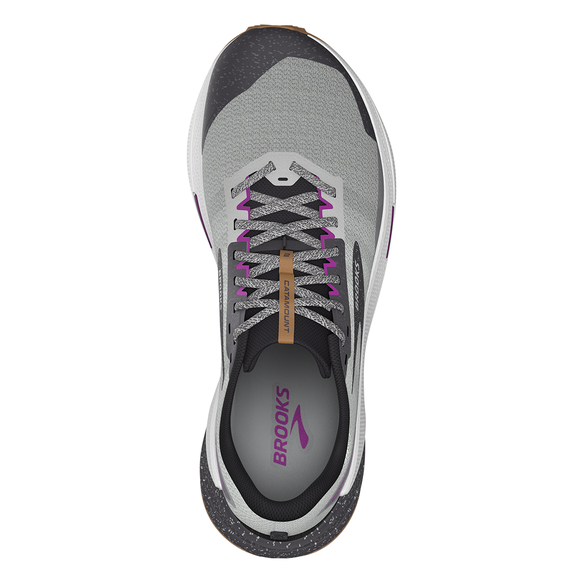 Brooks Catamount 2 — Blue - Black - Yellow — Size B — Width 7.5 — Back View