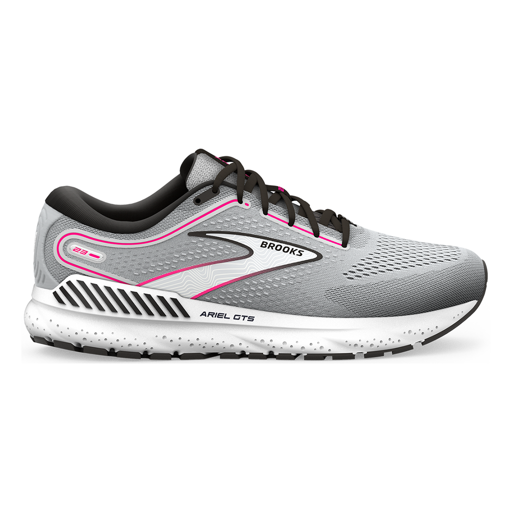 Brooks Ariel GTS 23 — Black - Grey - White — Size B — Width 6 — Detail View