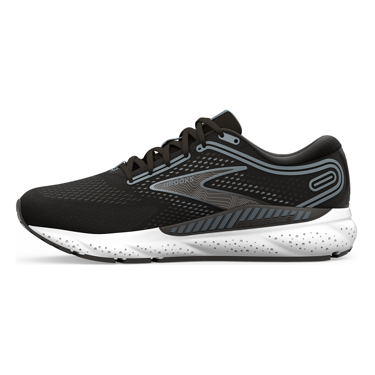 Brooks Ariel GTS 23 — Black - Grey - White — Size B — Width 6 — Side View