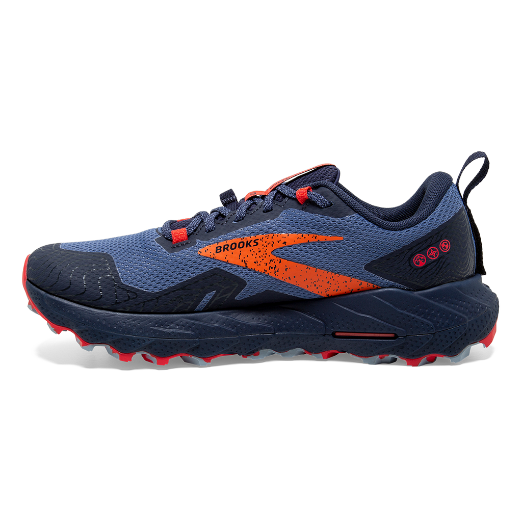 Brooks Cascadia 17 GTX — Navy - Bittersweet - Peacoat — Size B — Width 8 — Side View