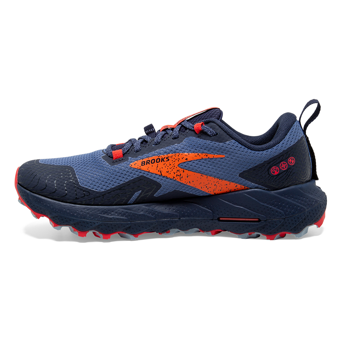 Brooks Cascadia 17 GTX — Navy - Bittersweet - Peacoat — Size B — Width 8 — Side View