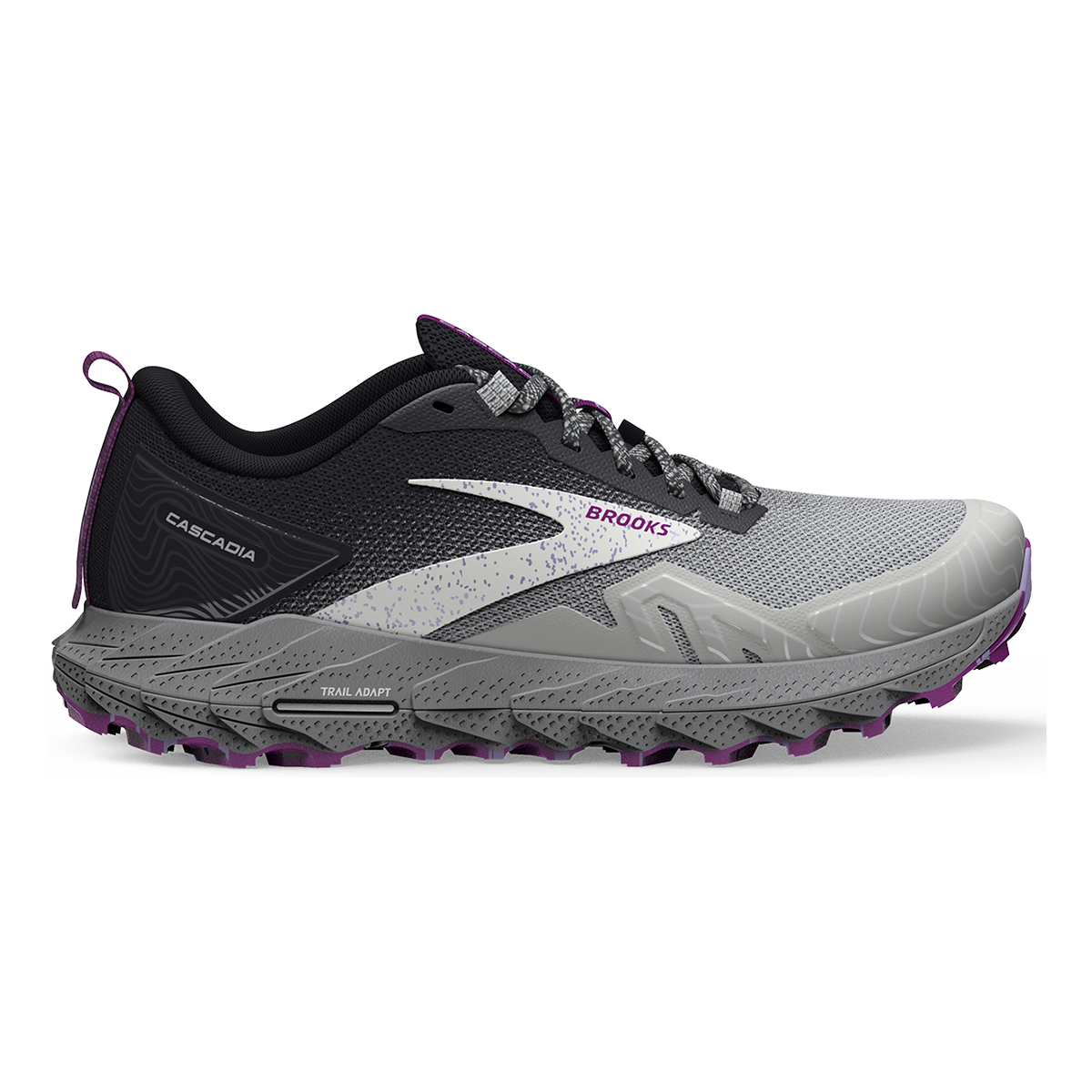 Brooks Cascadia 17 — Navy - Purple - Violet — Size B — Width 8 — Detail View
