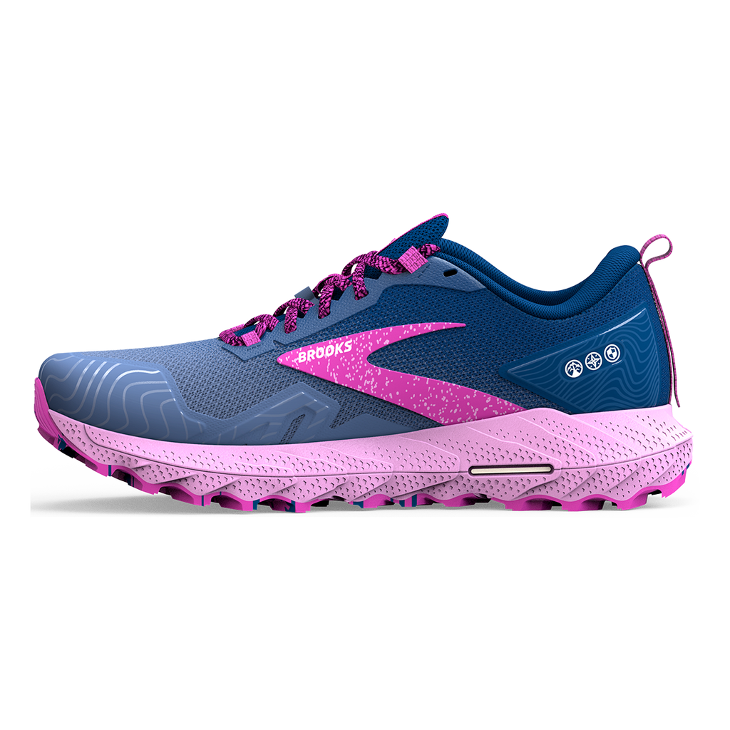 Brooks Cascadia 17 — Navy - Purple - Violet — Size B — Width 8 — Side View
