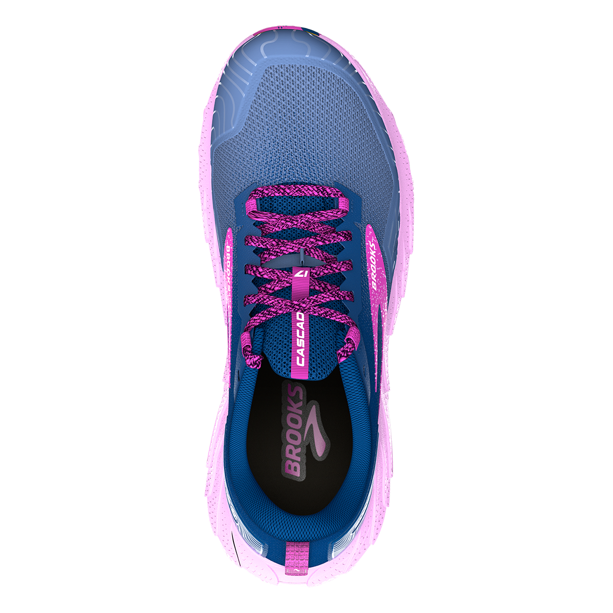 Brooks Cascadia 17 — Navy - Purple - Violet — Size B — Width 8 — Back View