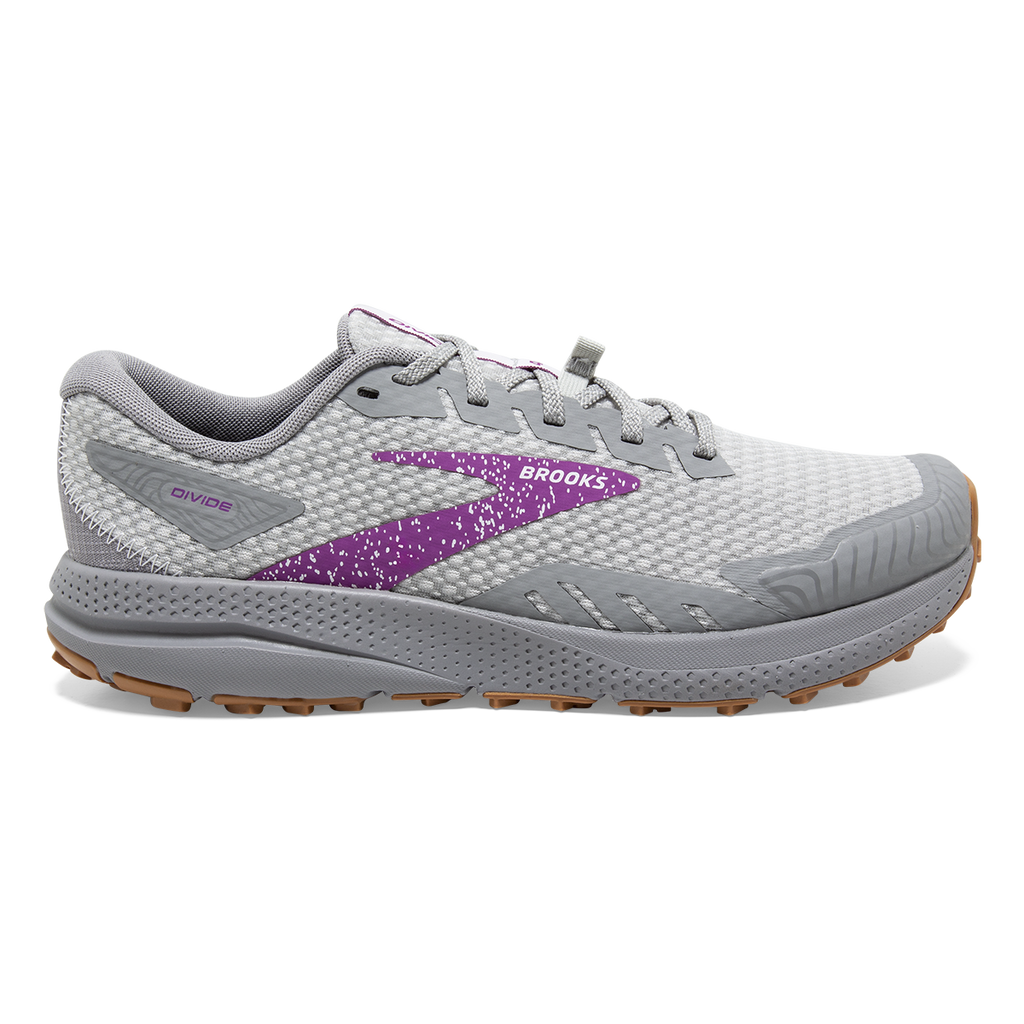 Brooks Divide 4 — Alloy - Oyster - Violet — Size B — Width 5 — Front View