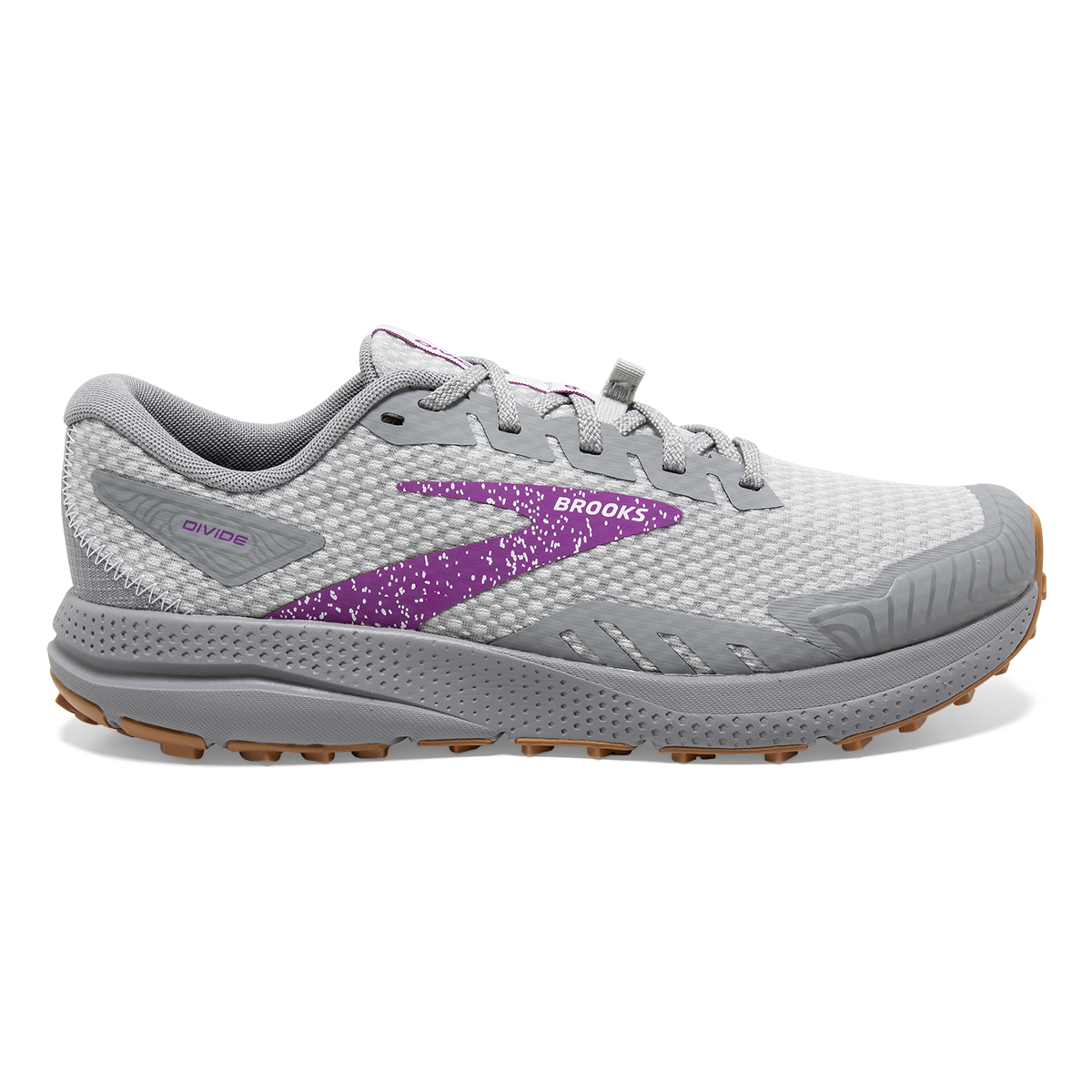 Brooks Divide 4 — Alloy - Oyster - Violet — Size B — Width 5 — Front View