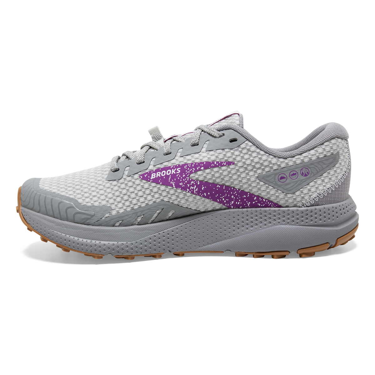 Brooks Divide 4 — Alloy - Oyster - Violet — Size B — Width 5 — Side View