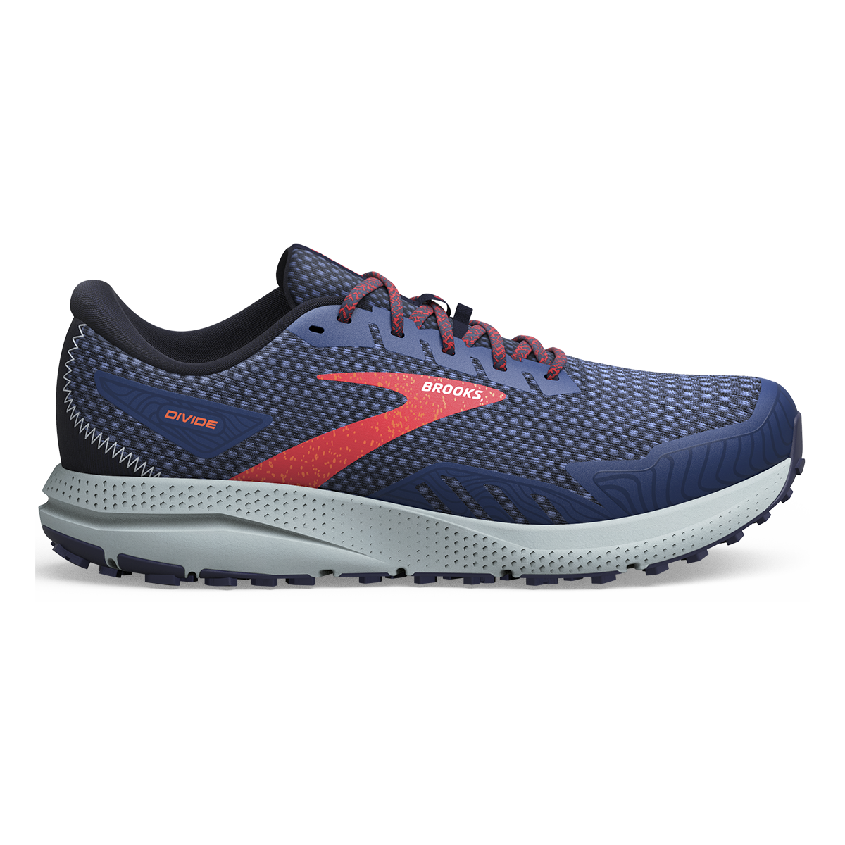 Brooks Divide 4 — Alloy - Oyster - Violet — Size B — Width 5 — Detail View