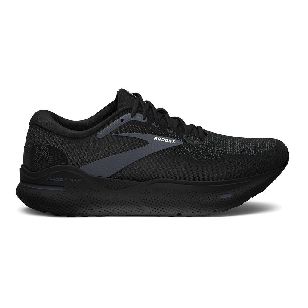 Brooks Ghost Max — Black - Black - Ebony — Size 2E — Width 7.5 — Detail View