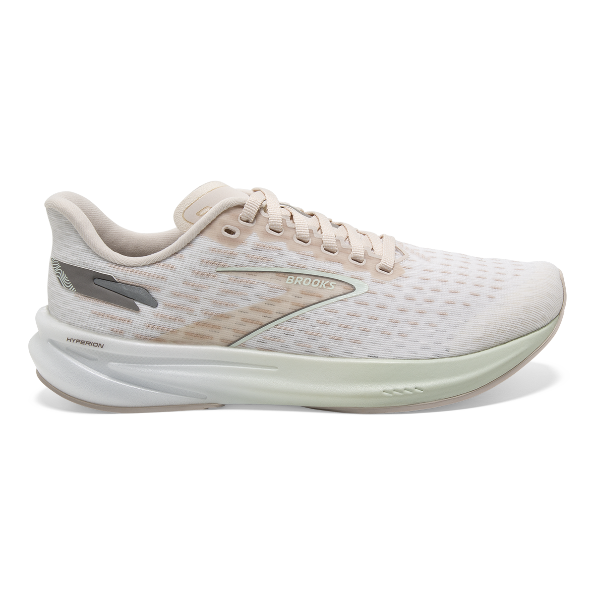 Brooks Hyperion — Crystal Grey - Blue Glass - White — Size B — Width 6.5 — Front View
