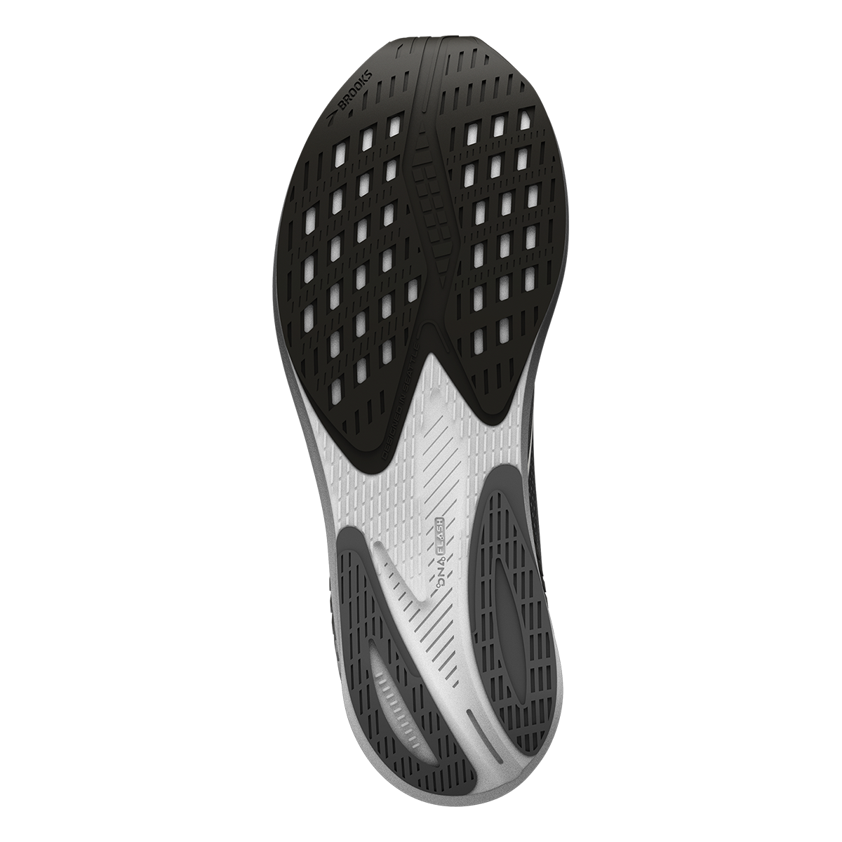 Brooks Hyperion GTS — Gunmetal - Black - White — Size B — Width 5 — Top View