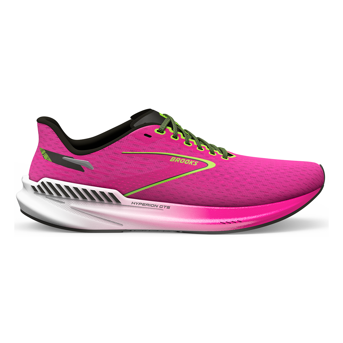 Brooks Hyperion GTS — Gunmetal - Black - White — Size B — Width 5 — Detail View