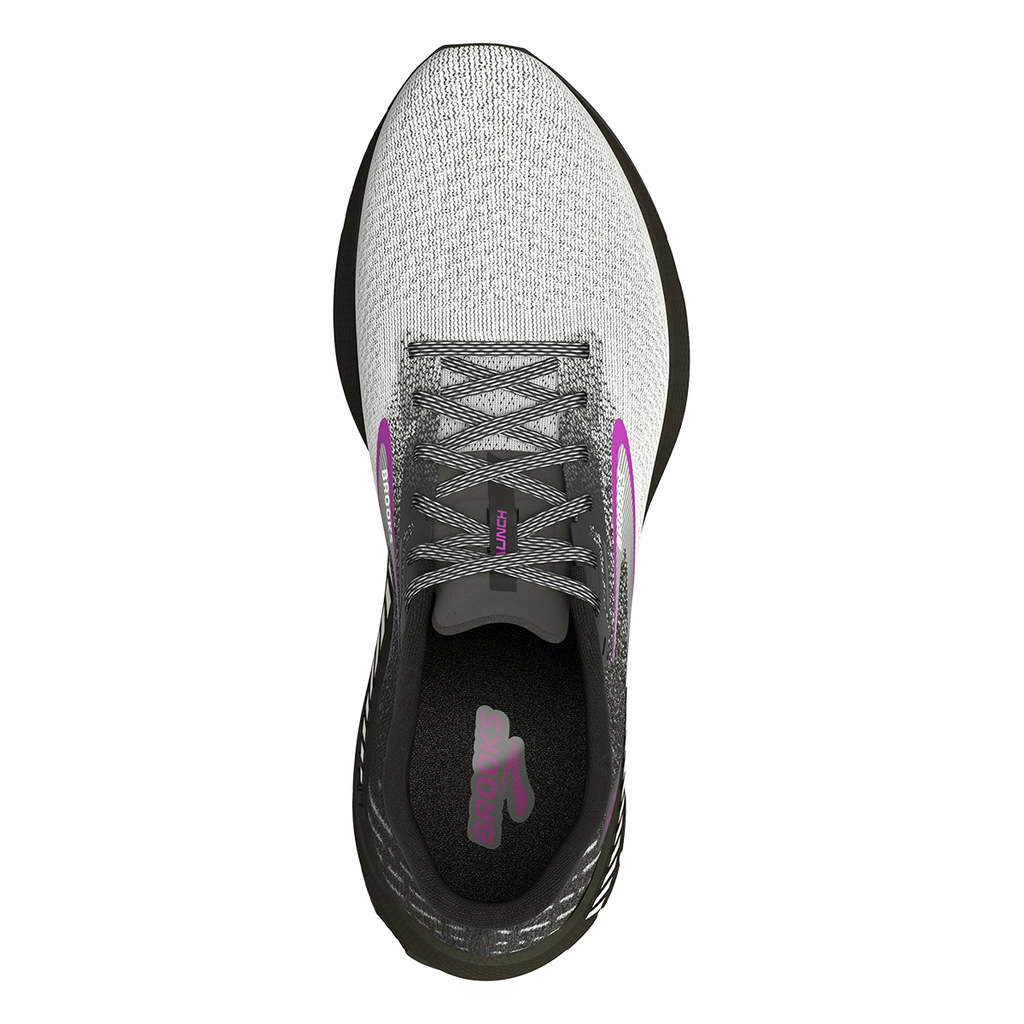 Brooks Launch GTS 10 — Black - White - Violet — Size D — Width 6 — Back View