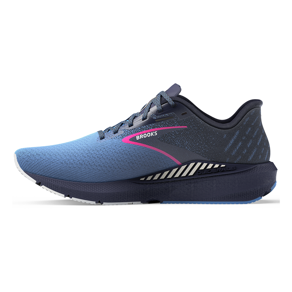 Brooks Launch GTS 10 — Black - White - Violet — Size D — Width 6 — Lifestyle View