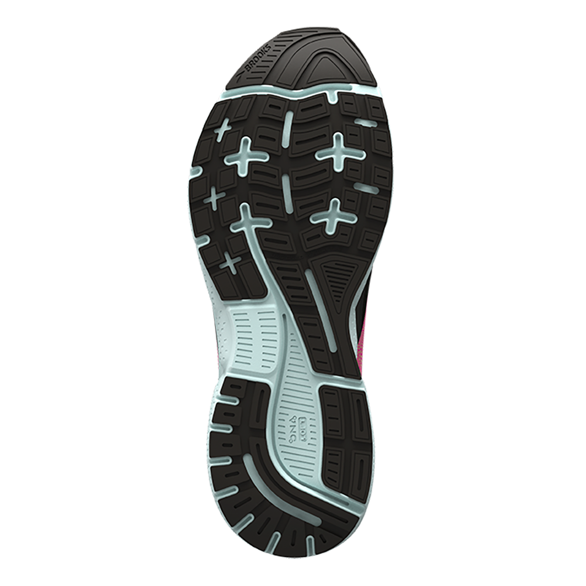 Brooks Trace 3 — Black - Blue - Pink Glo — Size B — Width 5 — Top View