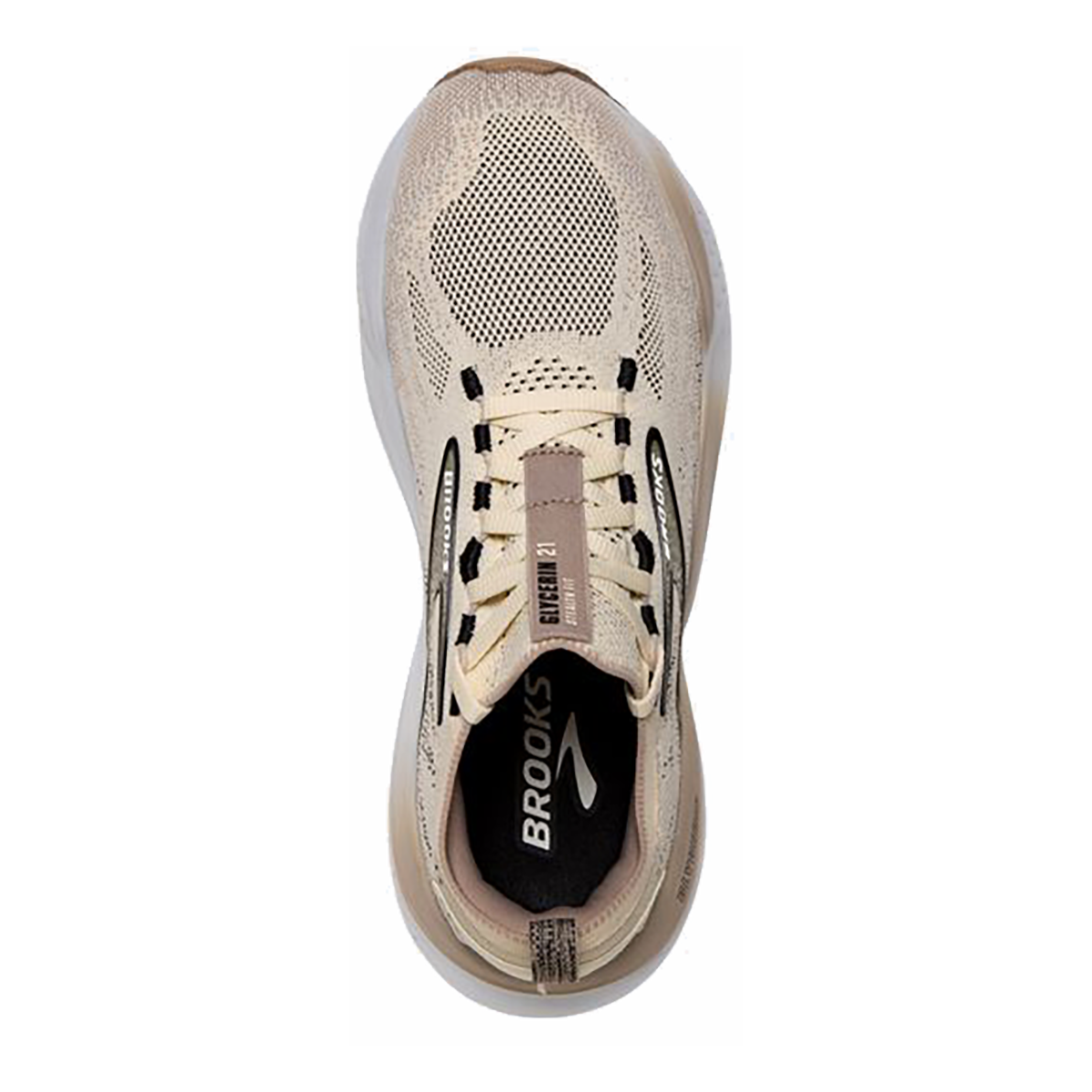 Brooks Glycerin StealthFit 21 — Black - Cream - Biscuit — Size B — Width 6.5 — Alternate View 11