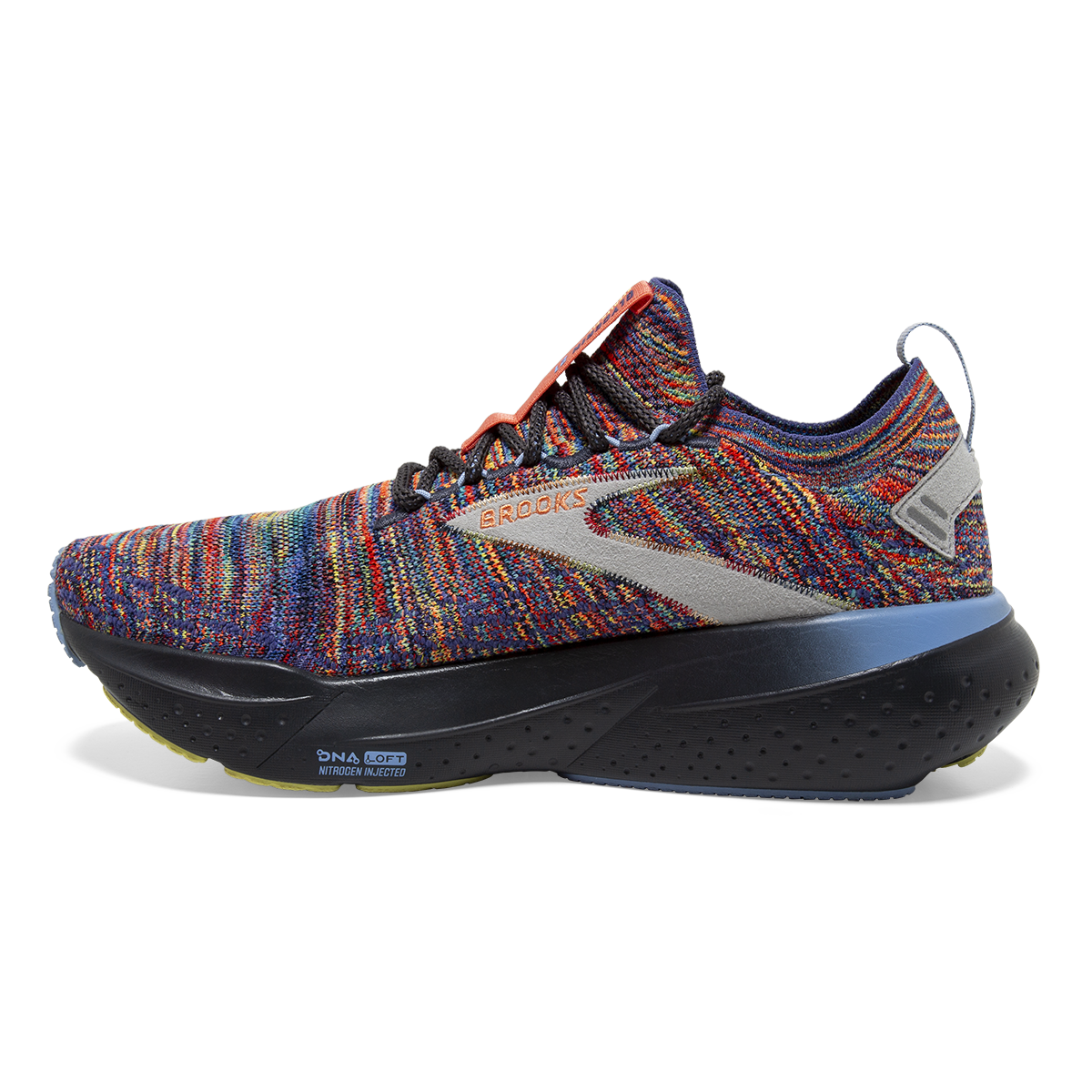 Brooks Glycerin StealthFit 21 Hand Spun — Ebony - Charlock - Vista — Size B — Width 5.5 — Side View