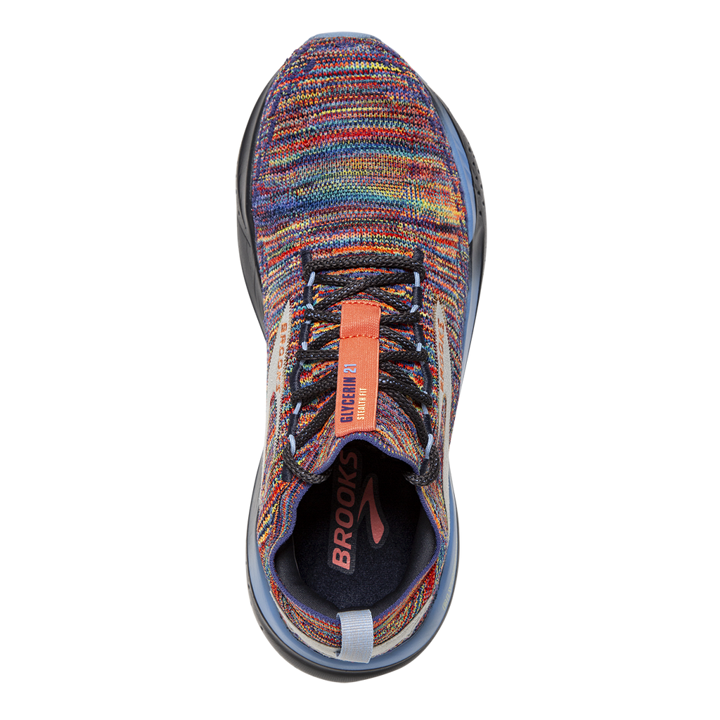 Brooks Glycerin StealthFit 21 Hand Spun — Ebony - Charlock - Vista — Size B — Width 5.5 — Back View