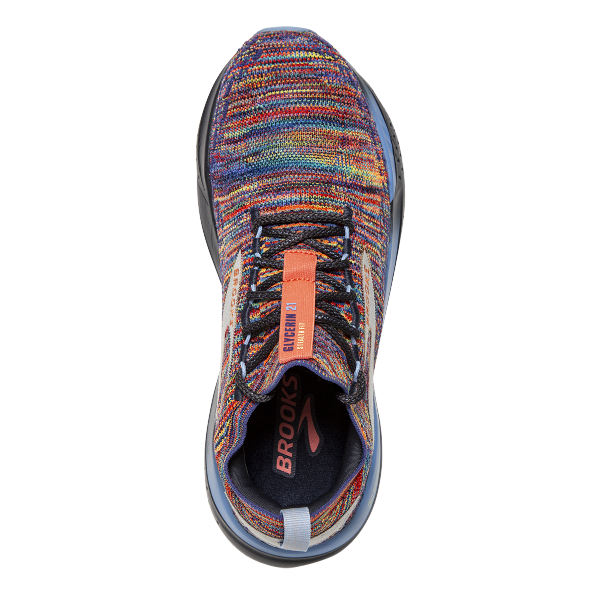 Brooks Glycerin StealthFit 21 Hand Spun — Ebony - Charlock - Vista — Size B — Width 5.5 — Back View
