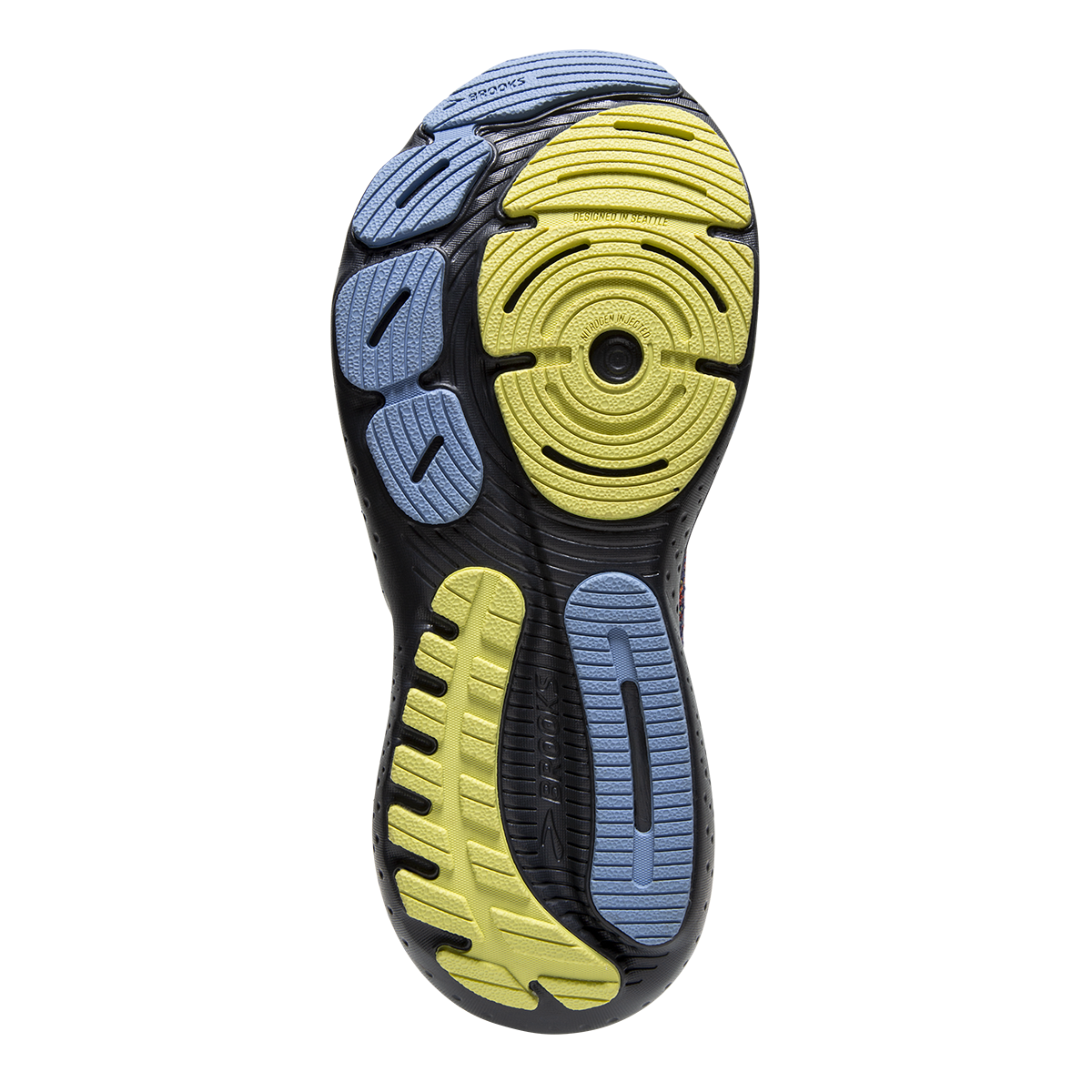 Brooks Glycerin StealthFit 21 Hand Spun — Ebony - Charlock - Vista — Size B — Width 5.5 — Top View
