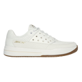 Skechers Viper Court Luxe — Natural Leather - Synthetic - White Textile — Size B — Width 6.5 — Front View