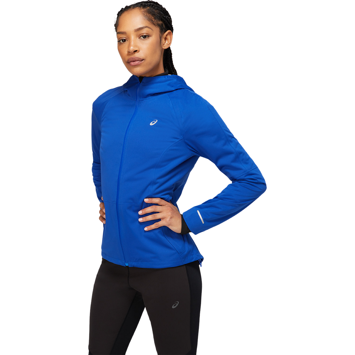 Asics Winter Accelerate Jacket — Monaco Blue — Size Large — Front View