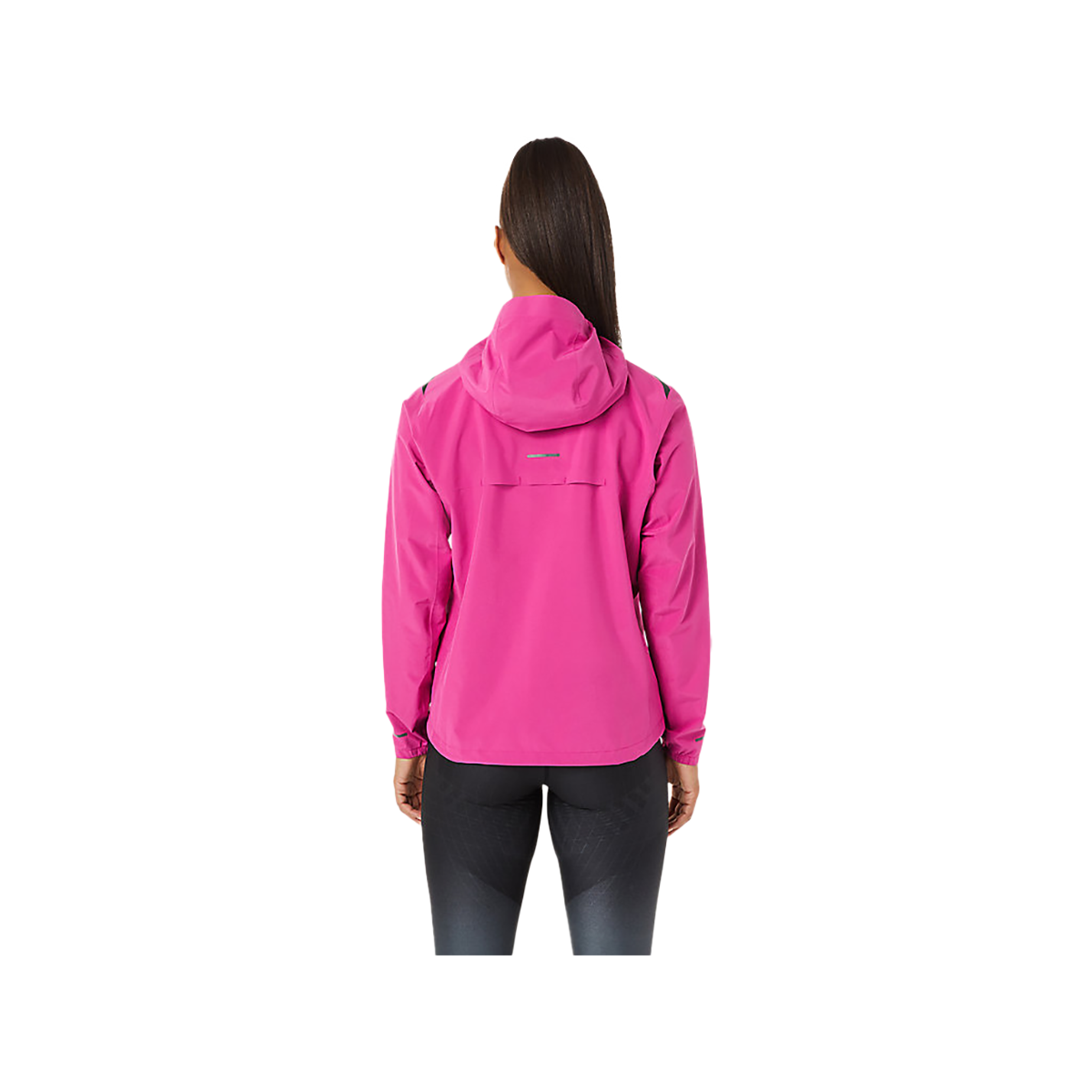 Asics Accelerate Waterproof 2.0 Jacket — Fuchsia Red — Size Small — Back View