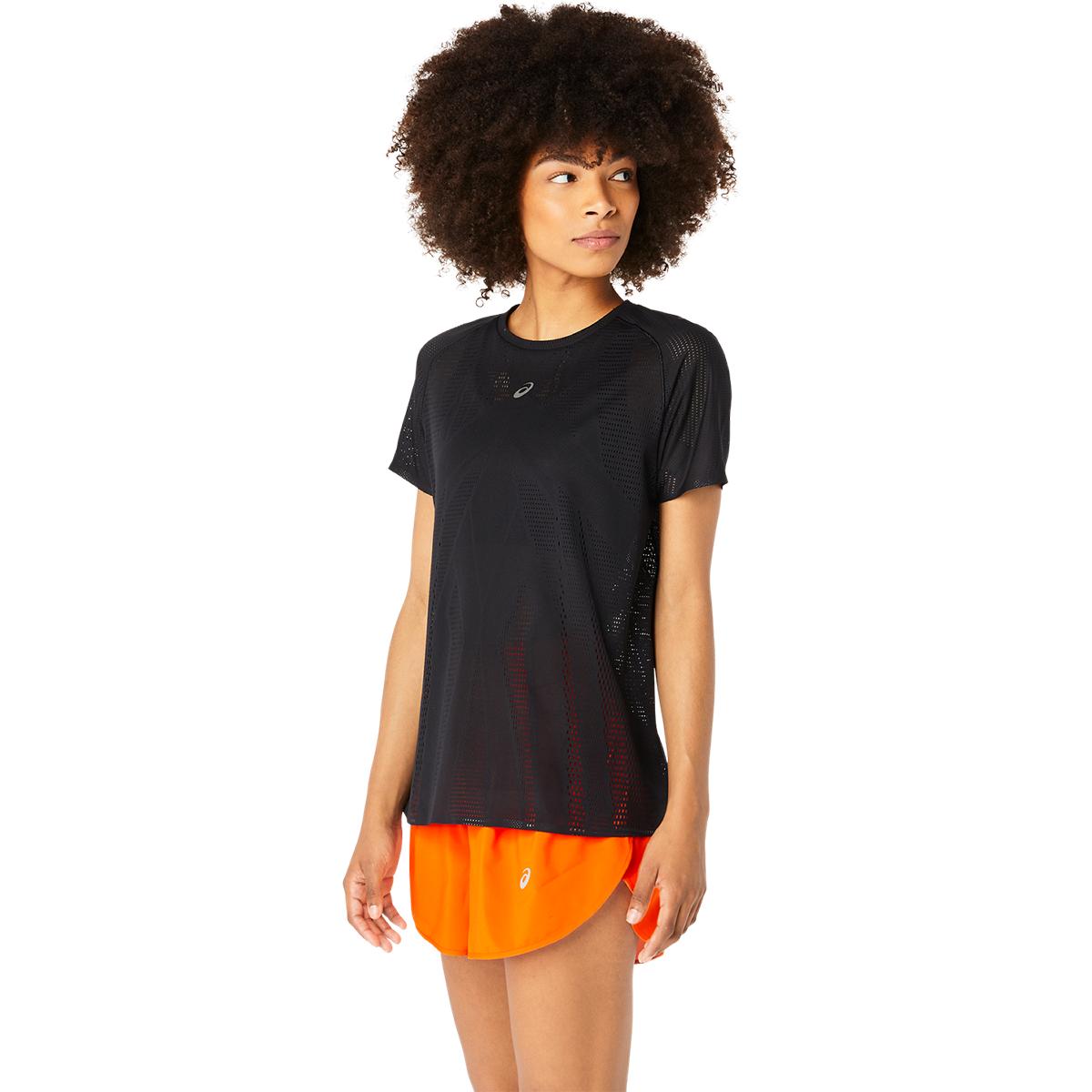 Asics Metarun Shortsleeve Tee — Performance Black — Size XSmall — Side View