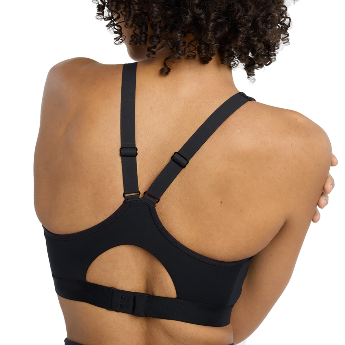 New Balance Essential Run Bra — Bk Black — Size SM1 — Detail View