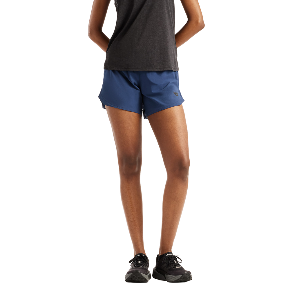 New Balance RC Essential Short 5 — NB Navy — Size Large — Front View