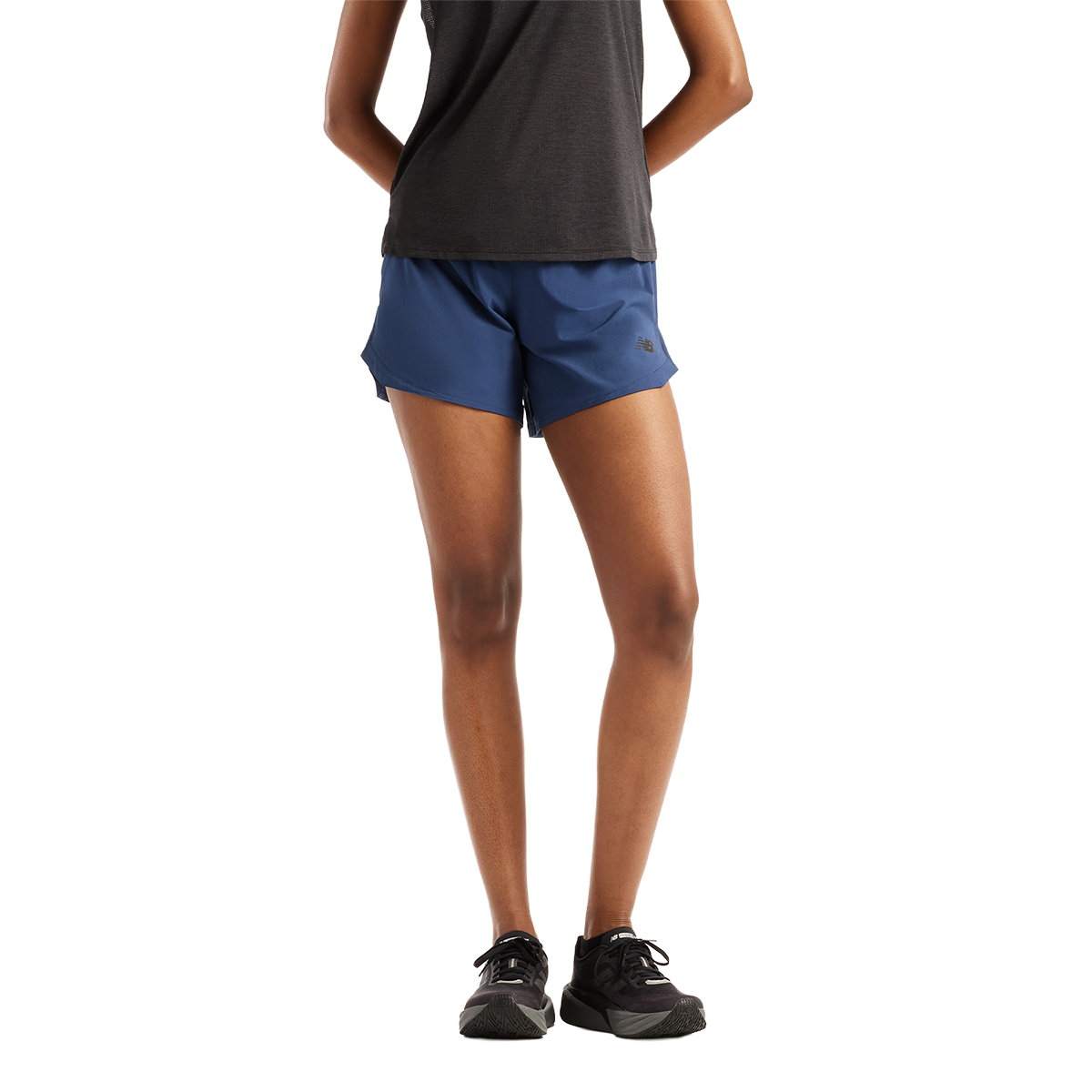 New Balance RC Essential Short 5 — NB Navy — Size Large — Front View